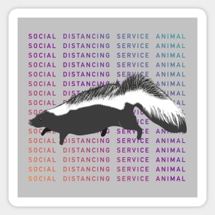 Skunk as a social distancing service animal Sticker